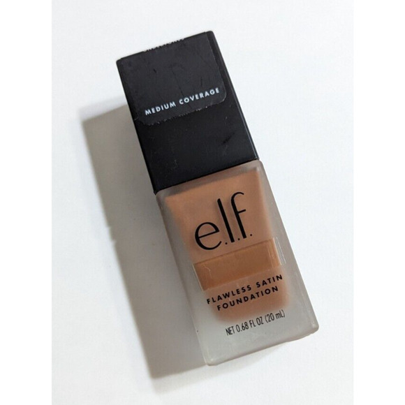 4/$20 elf Flawless Satin Finish Foundation Medium Coverage, Chocolate 560 Brown - Picture 1 of 3